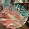 10 Inch Hanging Wind Spinner with Light Wave Pattern 360 Degree Rotating Hook for Garden Balcony Decor Spring Summer Gift Idea