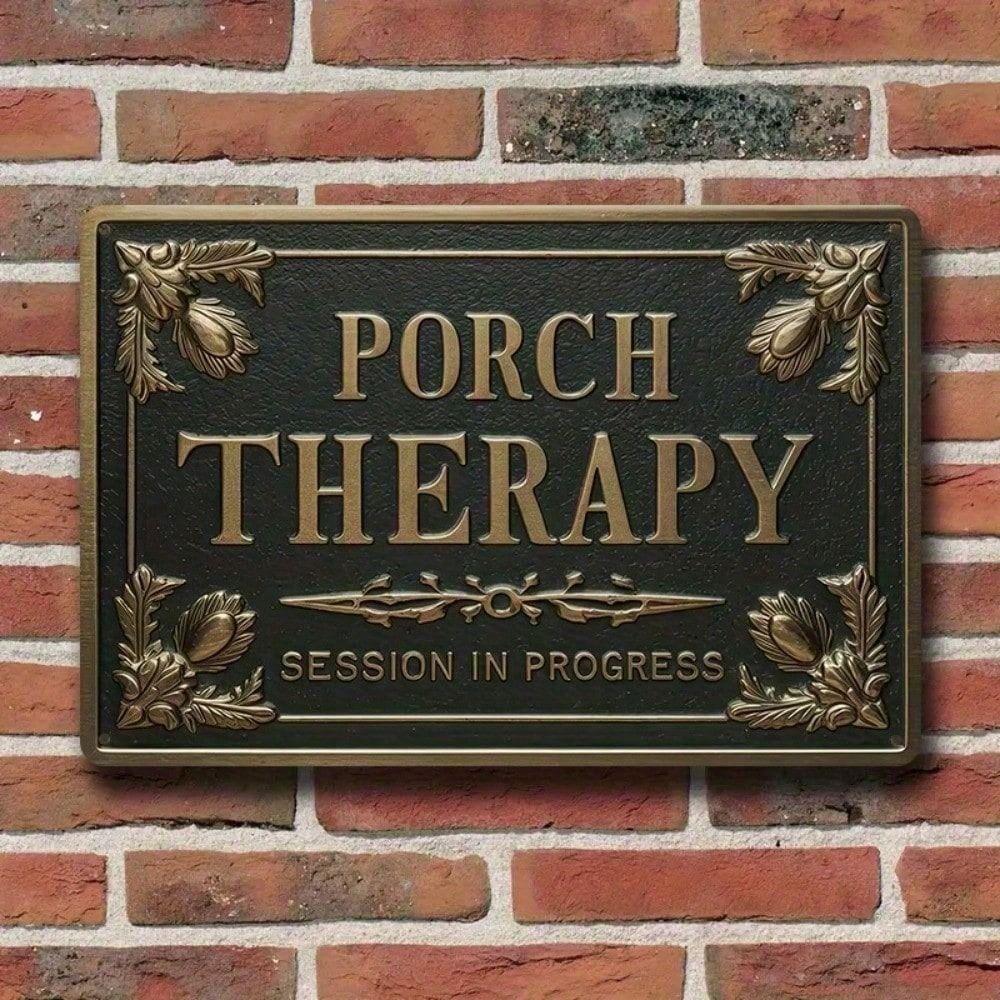 Vintage Metal Sign Therapy Session In Progress 8x12 Inch Wall Decor For Porch Home