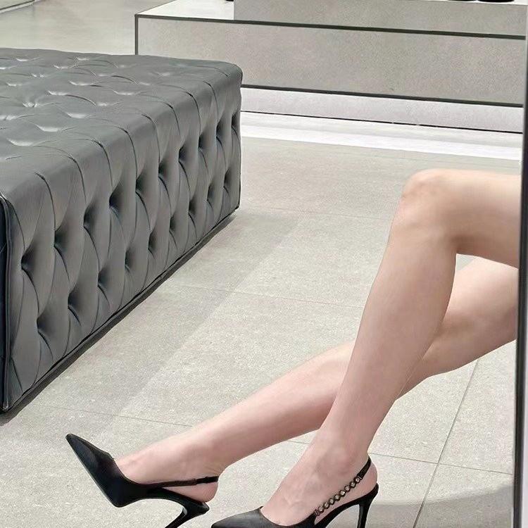 Damsandaler med hög klack Sexiga spetsiga festskor för kvinnor Pumps Lyxiga klänningssandaler Sommarsandaler med hög klack Sandalias Mujer