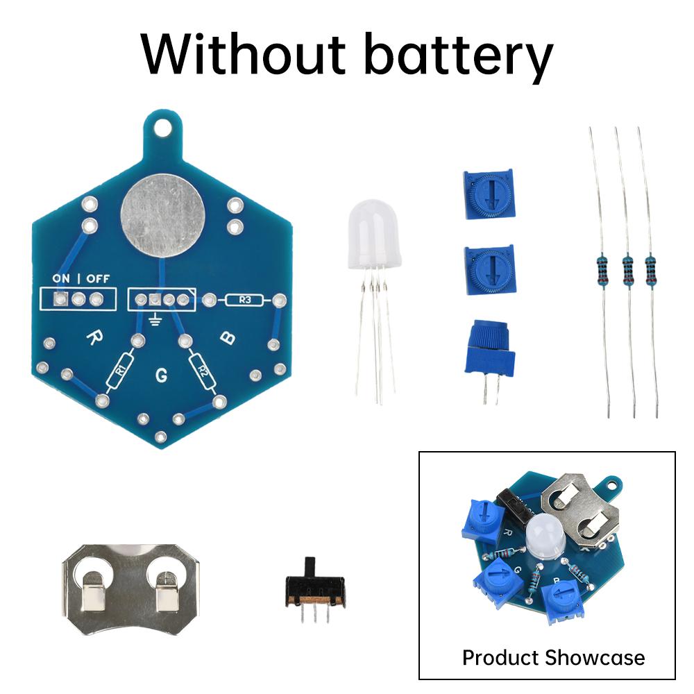 

RGB LED Light Circuit Board Welding Practice DIY Electronic Beginner Learning Welding Fun DIY Kit for Student Laboratory