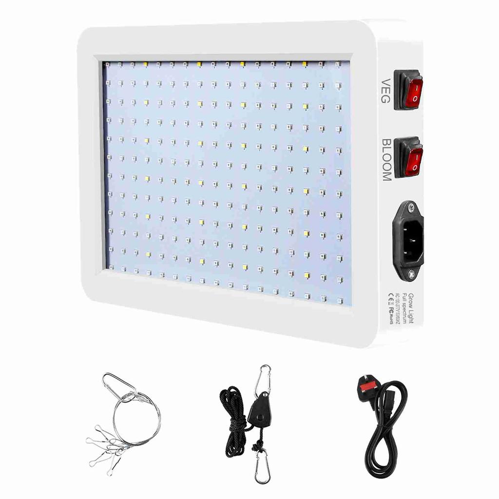 1000W LED Grow Light for Indoor Plants 216 LEDs Full Spectrum Veg and Bloom Dual Switch IP65 Waterpr