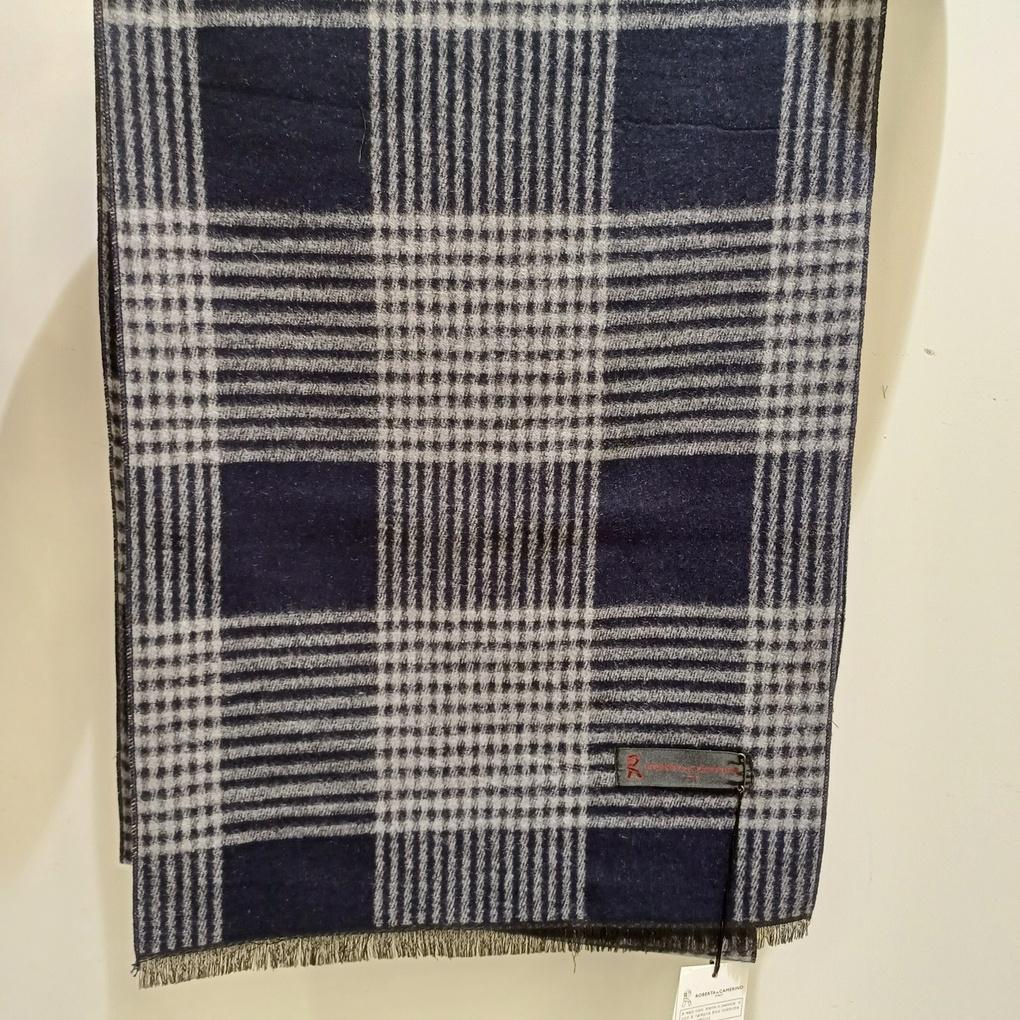 Men's Rayon Blend Big Check Navy Muffler RO4C042 _New Core Ilsan Branch