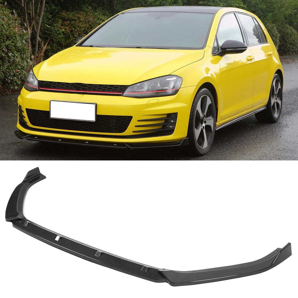 3pcs Maxton Style Front Bumper Splitter Lip ABS UV Protected Replacement for MK7 2013‑2016Carbon Fiber Style