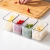 Scatola Porta Aglio Zenzero Cipolle Trasparente con Strato Drenante Contenitore Antiodore Impilabile Organizer per Frigorifero per Freschezza Cibo