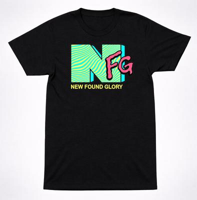 New Found Glory Retro NFG MTV Vintage Schwarzes T-Shirt Pop Punk Band T-Shirt