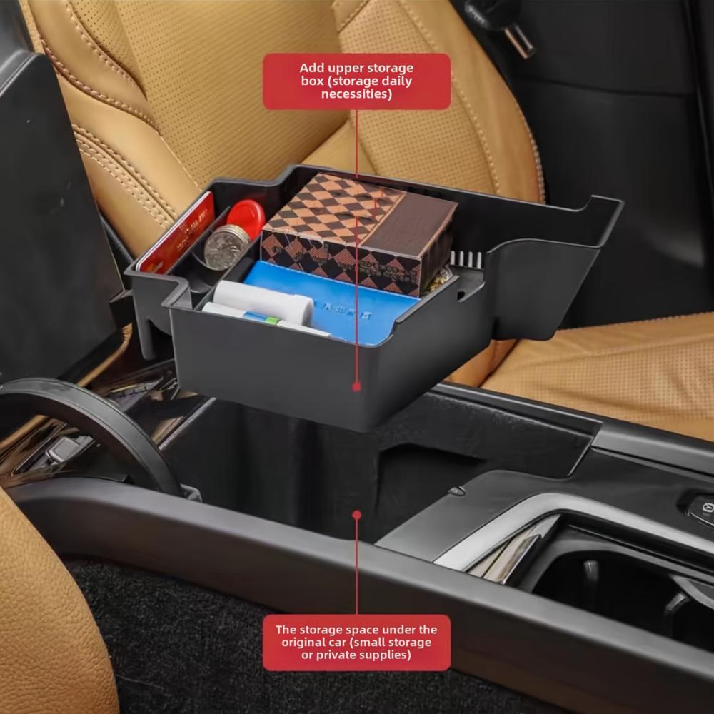 For Volvo S90 XC90 V90CC 2017-2019 XC60 2018-2023 Center Console Tray Armrest Storage Box Divider Durable ABS Black Car Interior