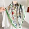 Qiandongge Camellia Cotton and Linen Small Square Scarf Silk Scarf New Women's Thin Imitation Velvet Shawl Scarf Headscarf Scarf