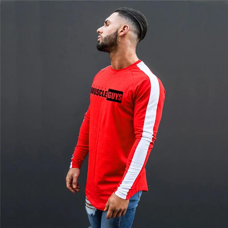 Muscleguys New Autumn T-shirt Men's Casual and Comfortable Long-sleeved Black and White Two-color Popular O-Neck Daily Youth Vitality Top