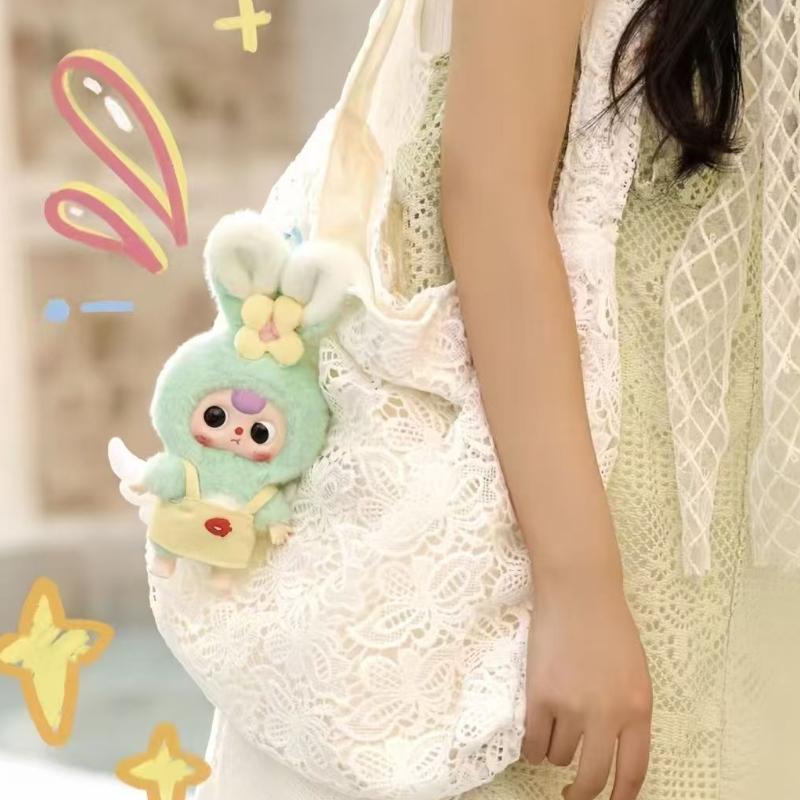 Baby Three Macaron Cute Bunny Plush Tide Play Blind Box Cute Plush Doll Ornaments Bag Pendant Surprise Collectible Toys Gift