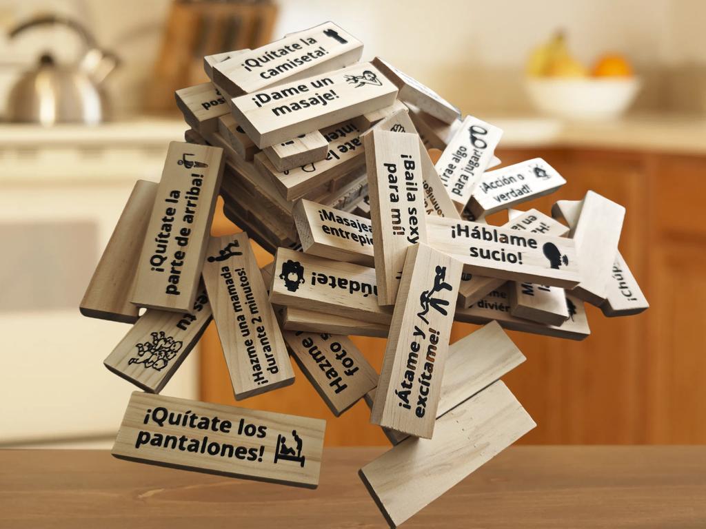 Seven Language Versions 48pcs Building Block Game Couple Wooden Block Tower Game Date Night Adult Party Game Spanish SM Product