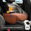 PU Leather Portable Center Console Armrest Cushion with Cup Holder Car Armrest Pillow Multifunctional Height Increasing
