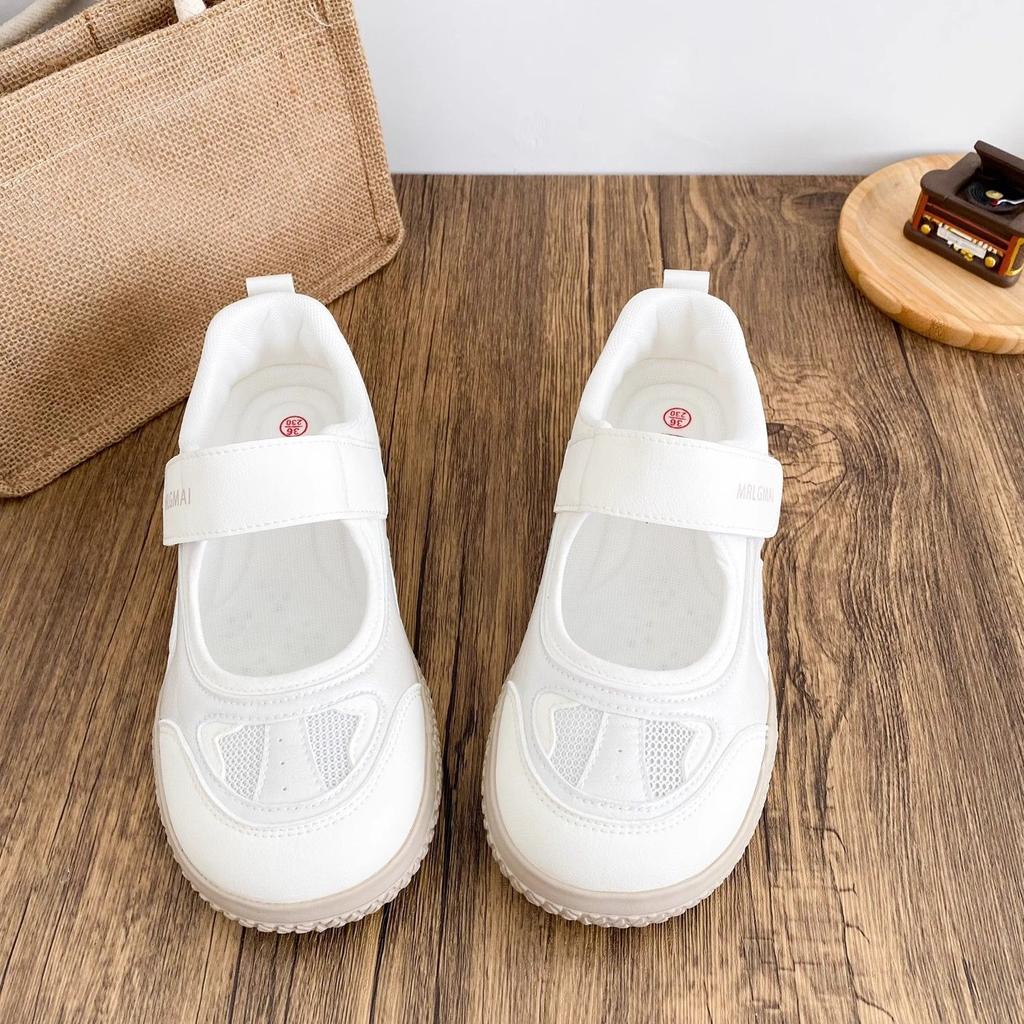 Summer new niche shallow mouth single shoes fashion sports ballet shoes Velcro Mary Jane versatile