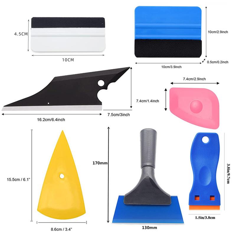 Car Vinyl Wrap Tool Kit Window Tint Tools Felt Squeegee Auto Vinyl Scraper Glass Protective Film Wrapping Installation Set