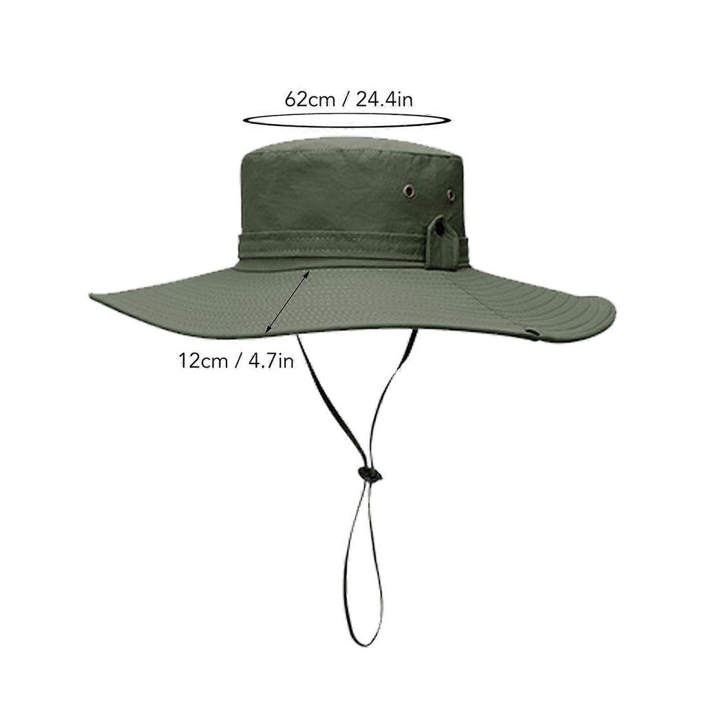 Bucket Hat Wide Brim UPF50+ Breathable Water Repellent with Adjustable Drawstring Sun Hat for Men Hiking Camping Beach OD Green 