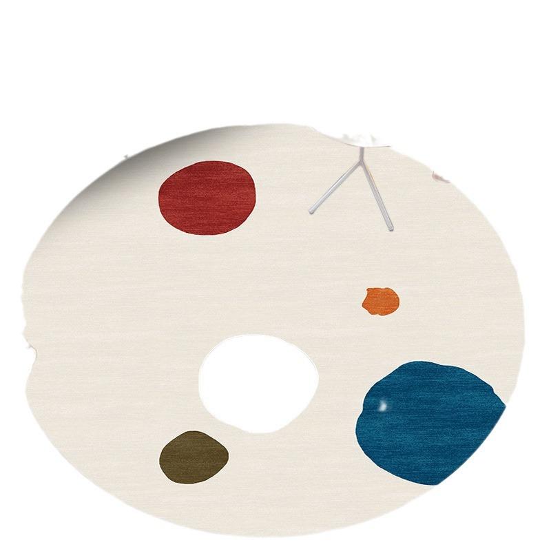 Cartoon Circular Carpet Bedroom Computer Swivel Chair Mat Children's Room Study Desk Floor Mat Silent