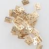 Set of 20 Mini Hinges + Screws Brass Plated for Dollhouse Furniture Perfect for Repairing Jewelry Boxes and Model Making