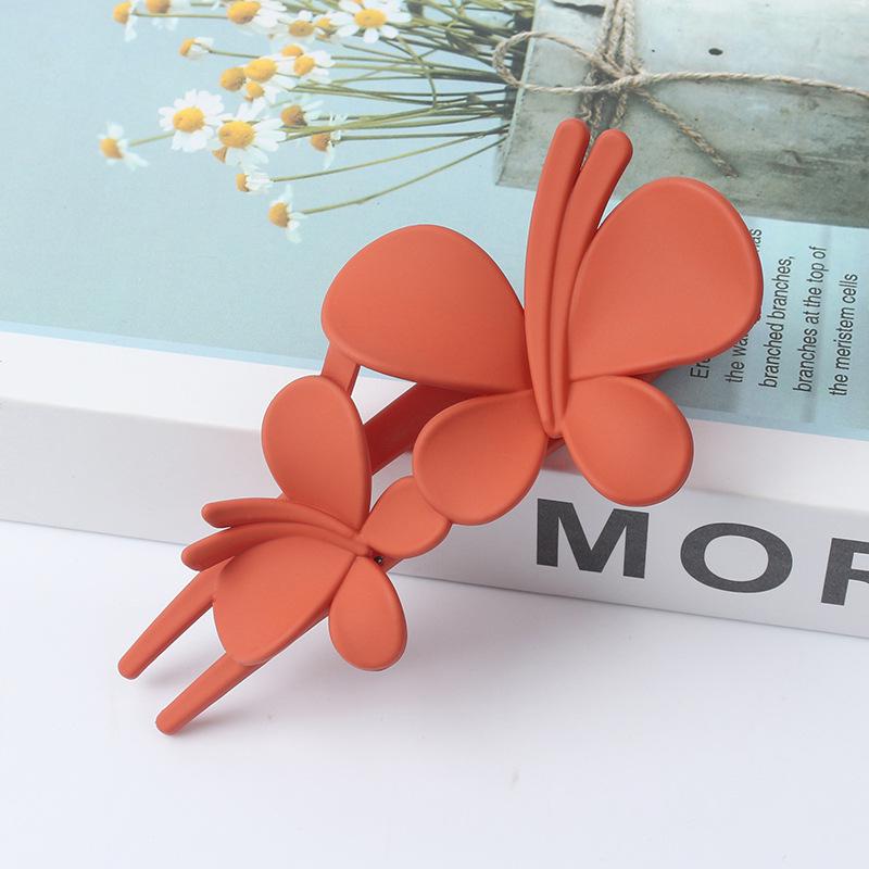 Frosted Double Butterfly Duckbill Hair Clip for Elegant Updo