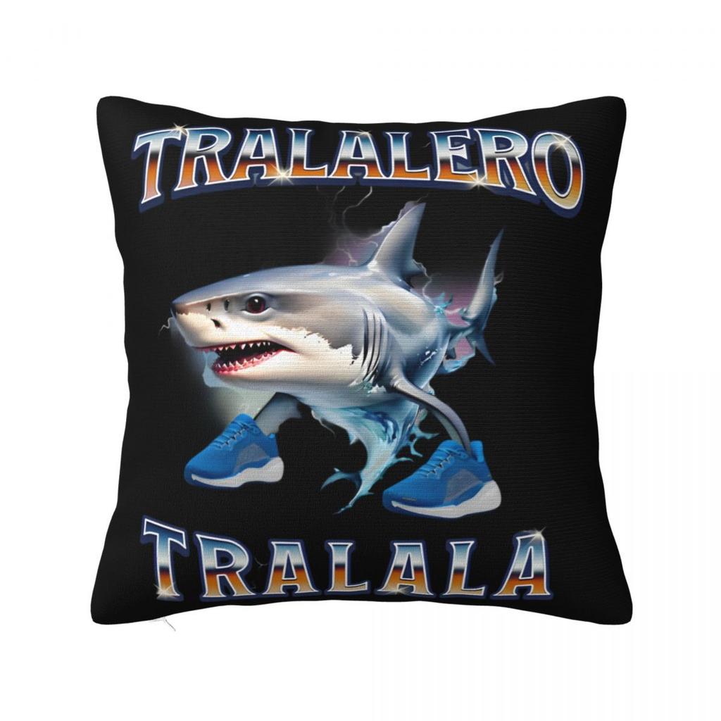 Tung Tung Tung Sahur Square Pillow Cases Italian Brainrot Meme Cushion Cover Vintage Polyester Decor Pillowcase for Living Room