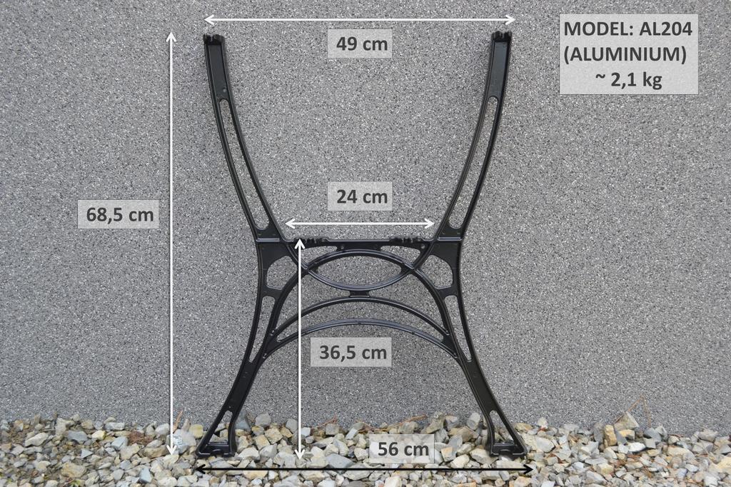 Al204 - Nogi Aluminiowe Do Stolika (2 Sztuki = 1 Para)
