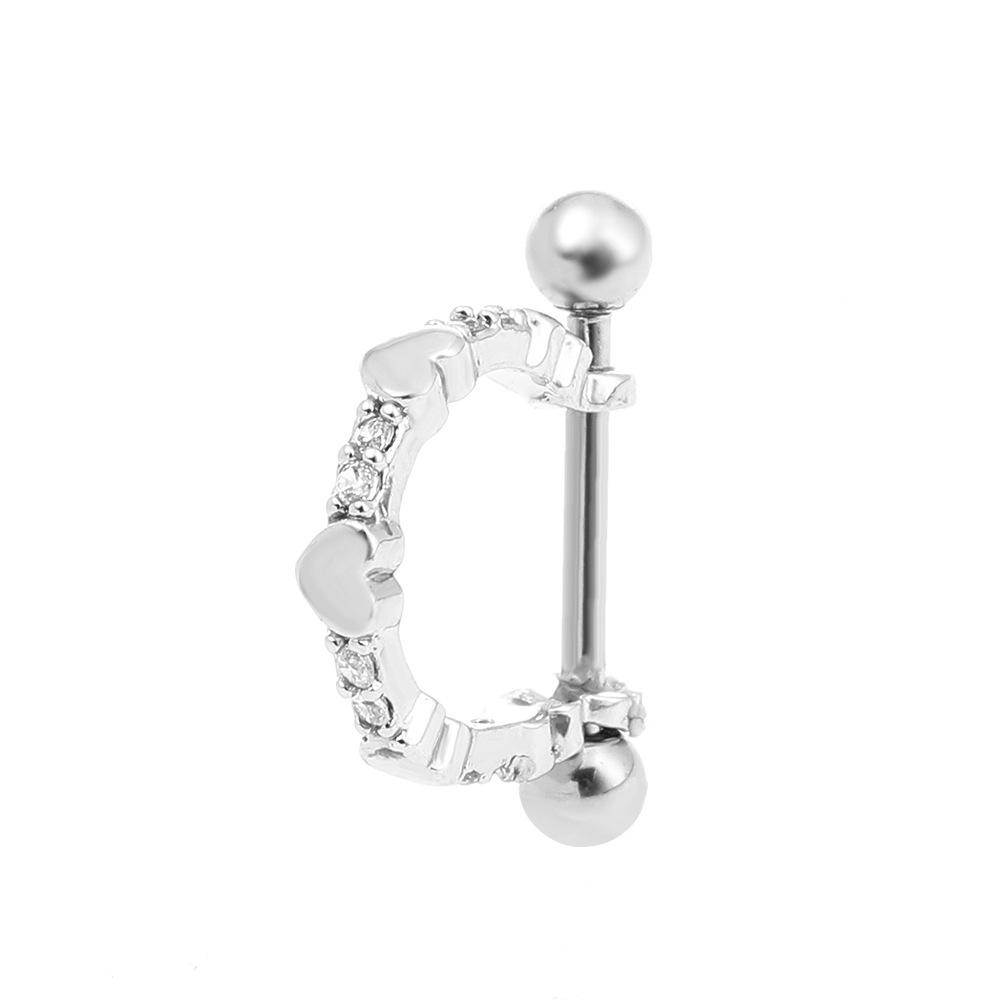 Heart Screw Earrings: Trendy Light Luxury Ear Bone and Buckle Studs for Women