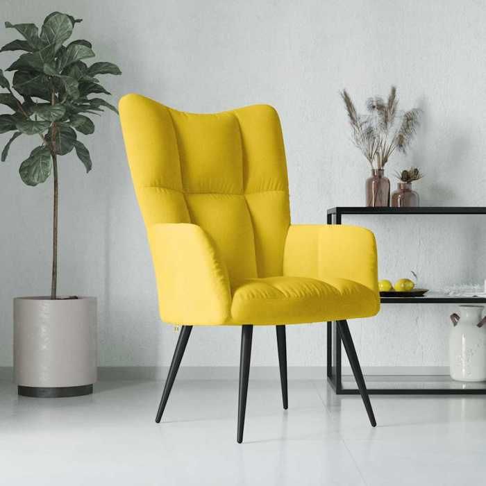 VidaXL Chaise de Relaxation Fauteuil de Détente Siège de Relaxation Chaise de Détente Salon Salle de Séjour Intérieur Jaune 328080