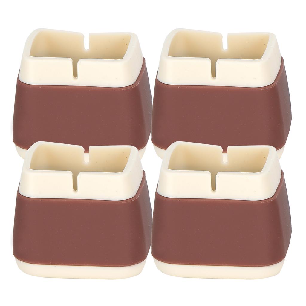 4Pcs Silicone Furniture Protectors 3.3x3.9x3.9cm NonSlip Chair Table Foot Covers Caps(Coffee )
