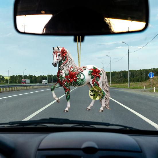 6 Buc. Ornament de Crăciun Cal pentru Pom Decor Agățat Acrilic 2D Cadou pentru Iubitorii de Cai Decorațiune Elegantă Suvenir de Sărbătoare