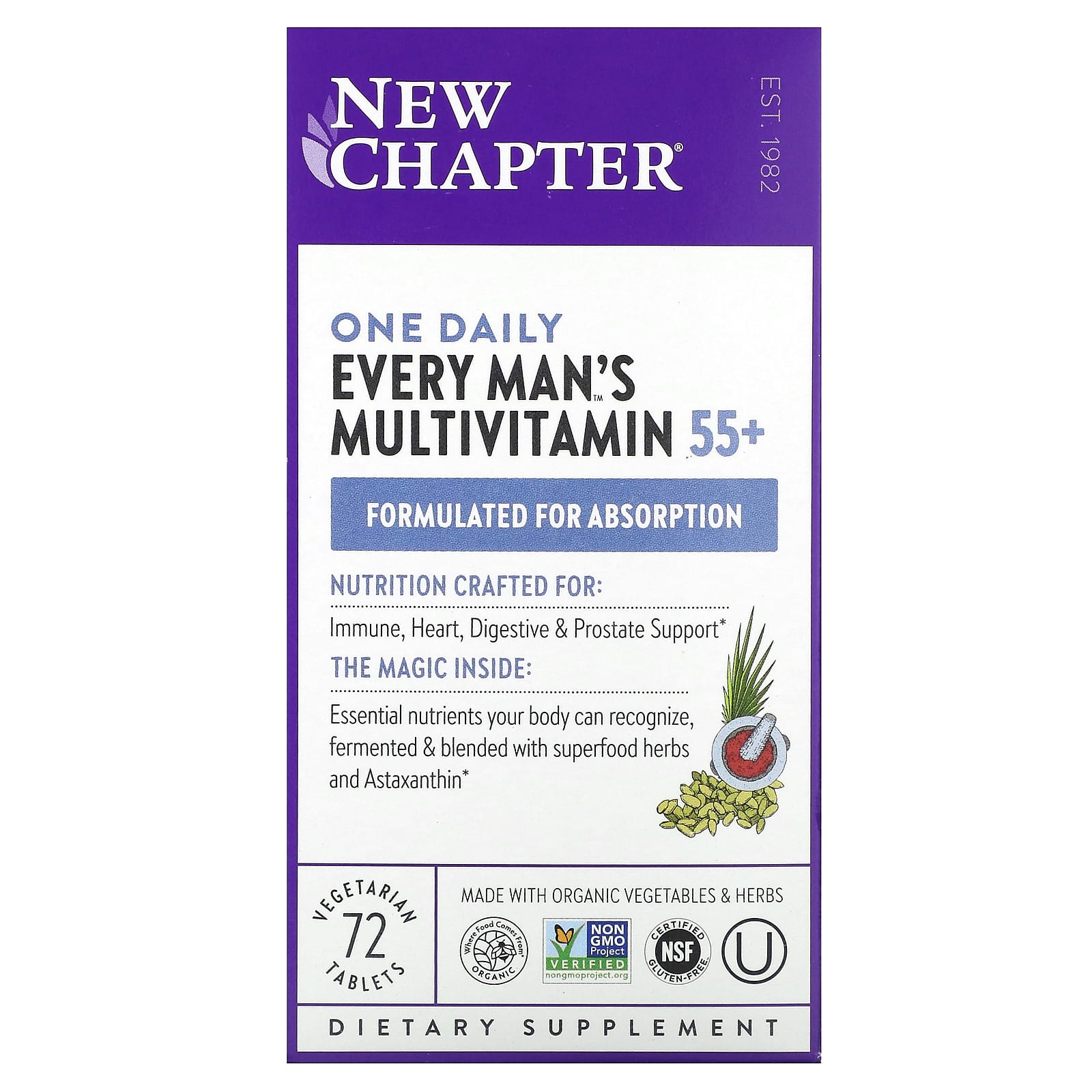 

Every Man One Daily 55+ Multivitamin, 72 Vegetarian Tablets