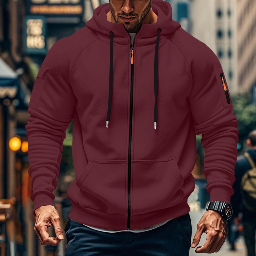 Men Athletic Workout Jacket Fashion Sweatshirt Pockets Fall Fashion Oversized Hoodies