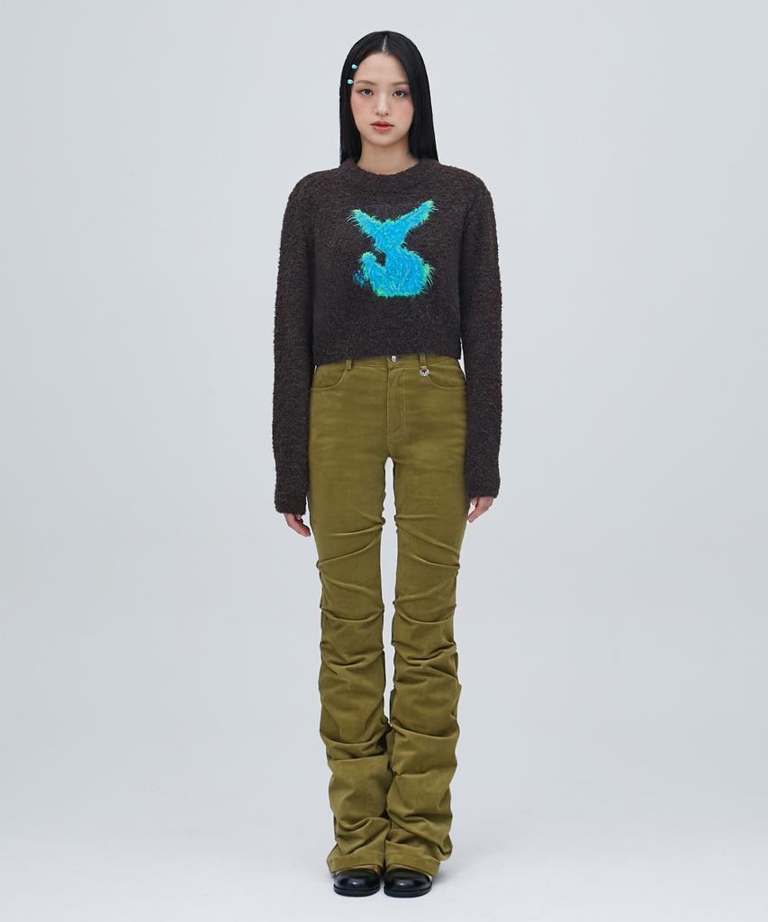 LALAFOX Corduroy Shirring Pants Olive Bp4Wp003