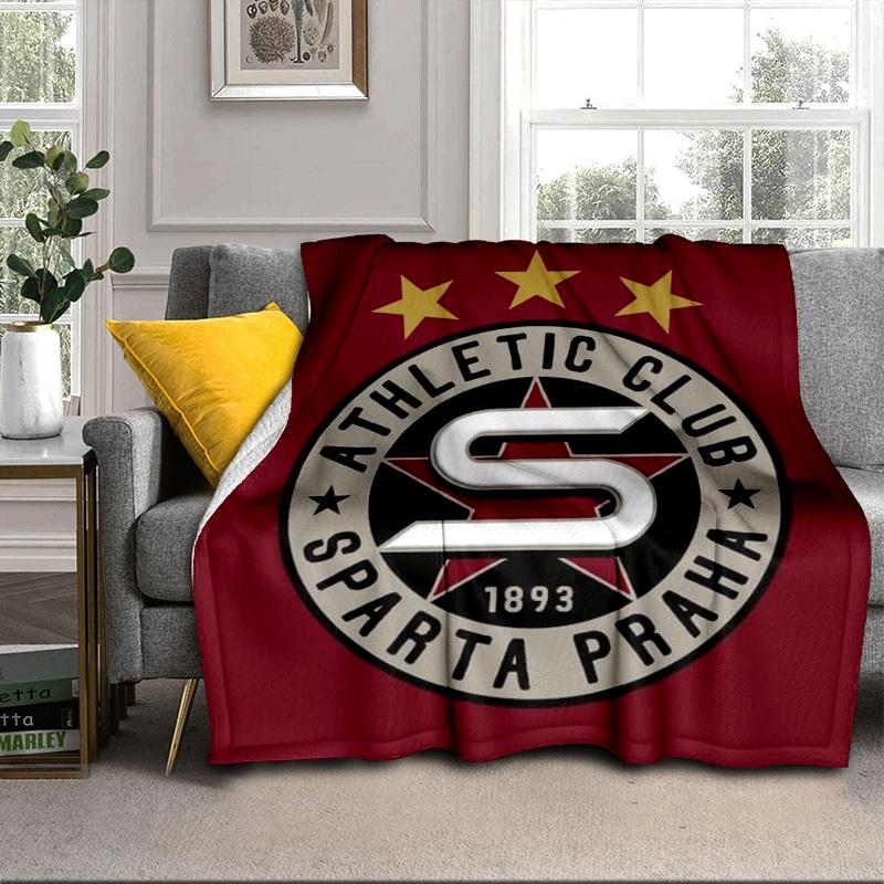 Calcio Sparta Praga Coperta Portatile/Coperta Morbida Biancheria da Letto Adatta per Viaggi Campeggio Soggiorni Uffici Divani Regali per Fan