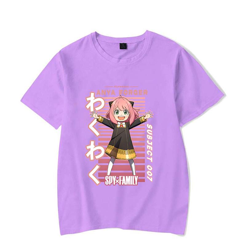 Gorąca Nowa Anime Anya Forger Nadruk T-shirt Kobiety Letnia Moda T-shirty Okrągły Dekolt T-shirt Anime Koszulka z Krótkim Rękawem