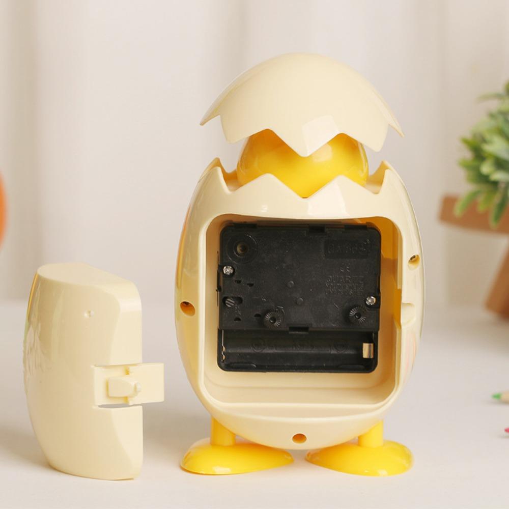 Cartoon Eggshell Alarm Clock Plastic Mini Clock Creative Bell Alarm Clocks  Bedside