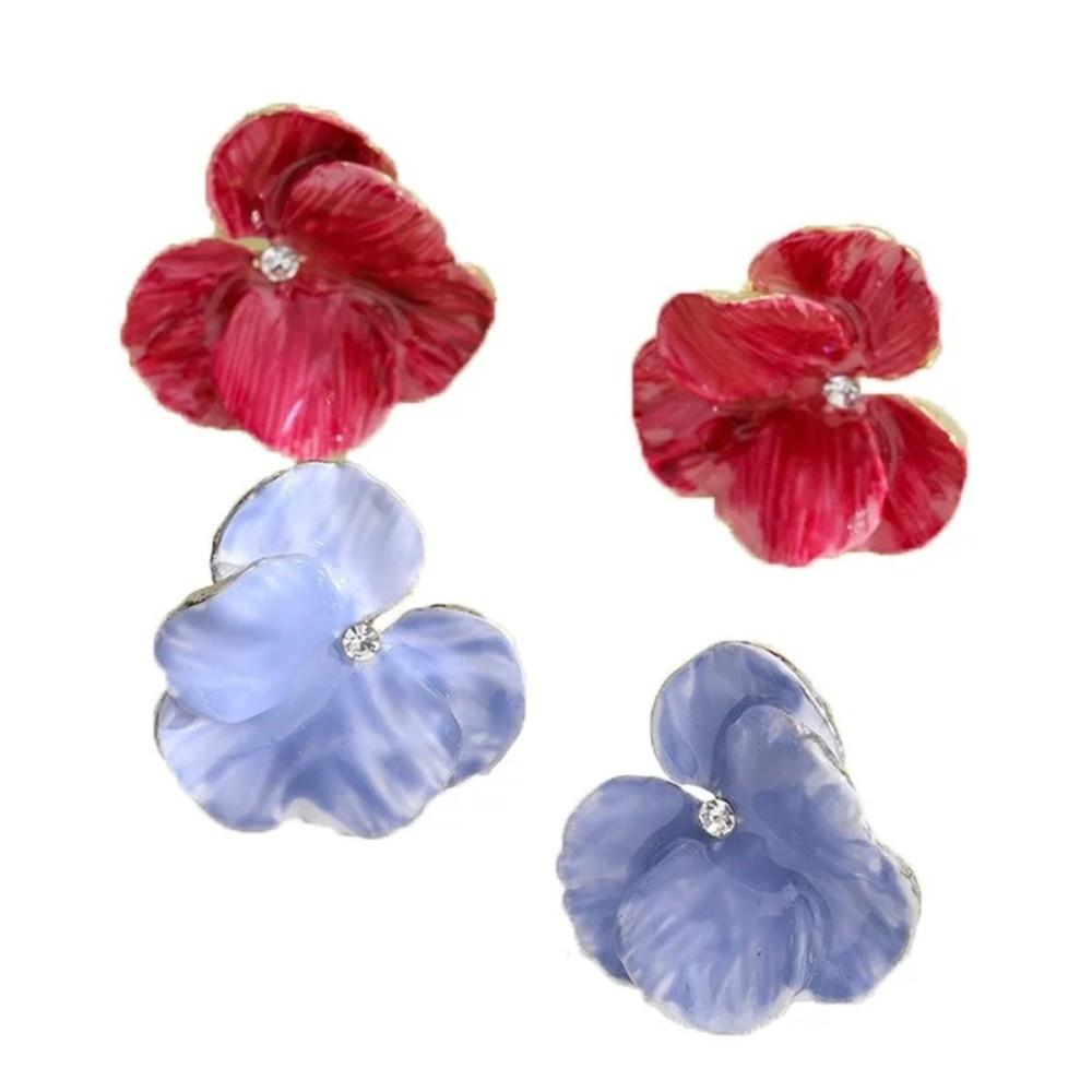 Jewelry Flower Earrings Petal Shape Enamel Petal Earrings Ins French Earrings  Wedding