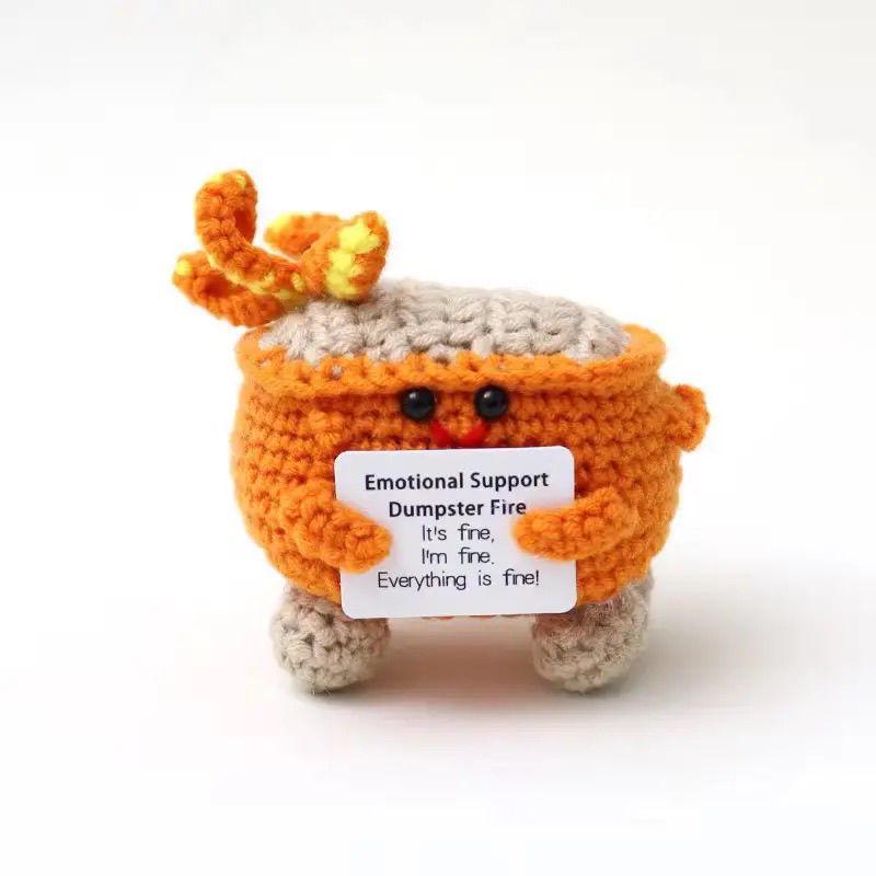 Handmade Knitted Fire Extinguisher Box Doll - Cute and Creative Yarn Ornament
