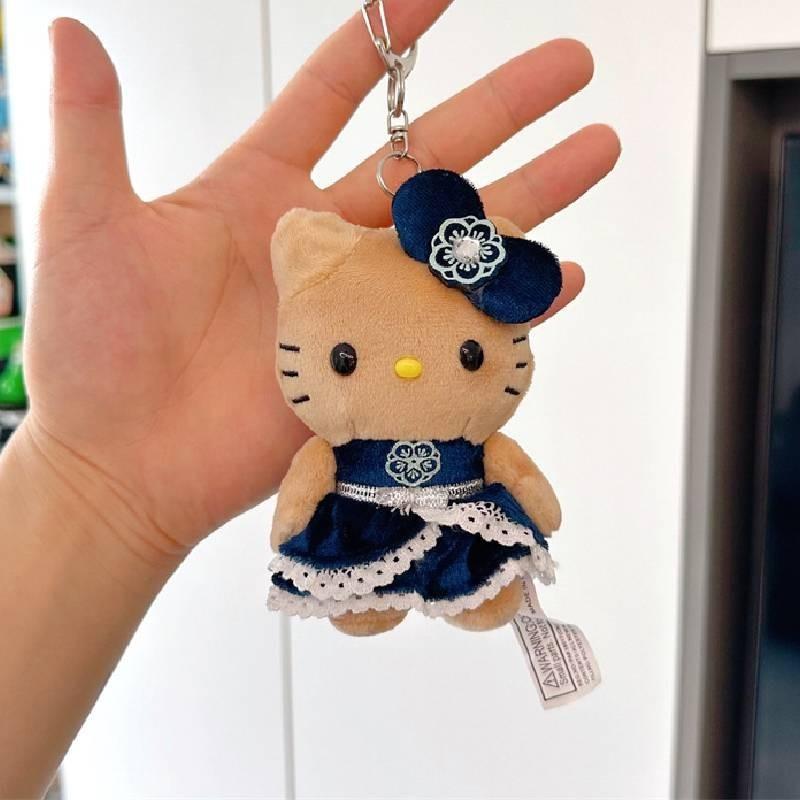 Adorable Hawaiian Exclusive Black Skin Kitty Plush Keychain Cute Japanese Cartoon Cat Toy Bag Charm Girls Gift