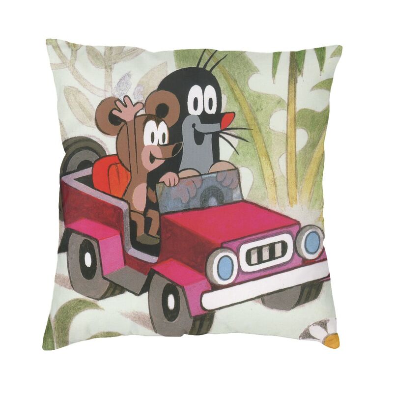 Süßer Glücks-Maulwurf Krtek Nordische Kissenbezüge Heimdekoration D-Druck Benutzerdefinierte Cartoon-Kleiner-Maulwurf Auto-Kissenbezug