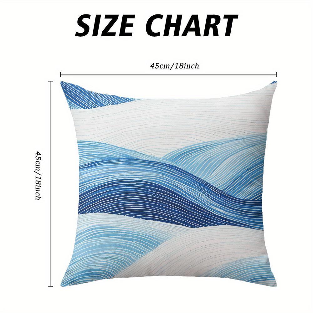 Azure Waves square Jacquard Pillow Cover for Sofa Office Waist Cushion Cover Home Decorative Pillowcase