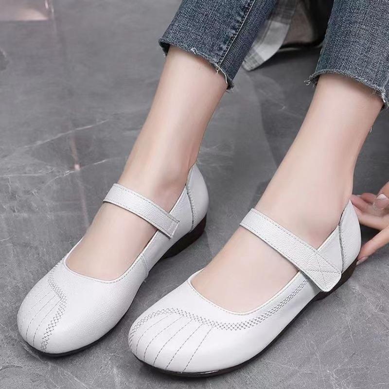 Frühling Damen flache Schuhe weiche Sohle bequeme Lederschuhe rutschfest und verschleißfest Freizeitschuhe Zapatos Para Mujer