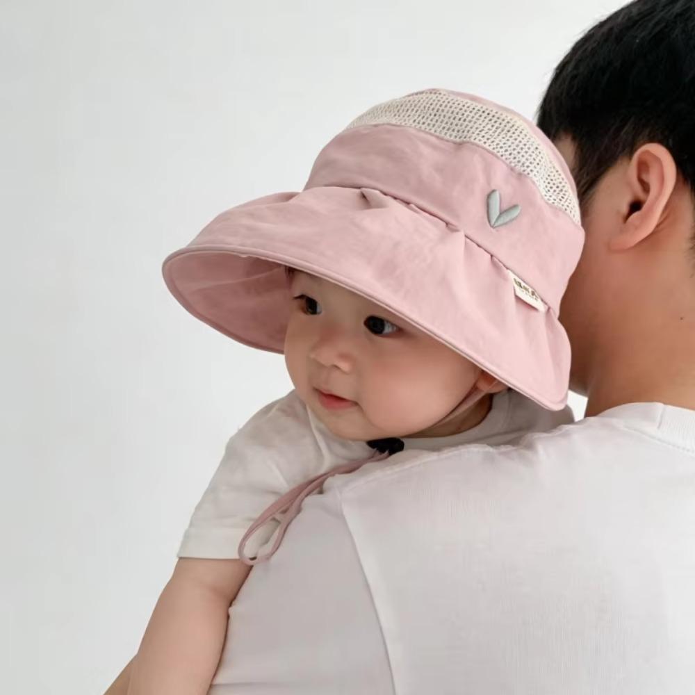 Lightweight Kids Cap Breathable Mesh Sunshade Hat Cute Large Brim Hat  Summer