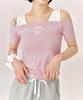 ADOREBELLE Silver Antique Crop Off-Shoulder T-Shirt - Pink