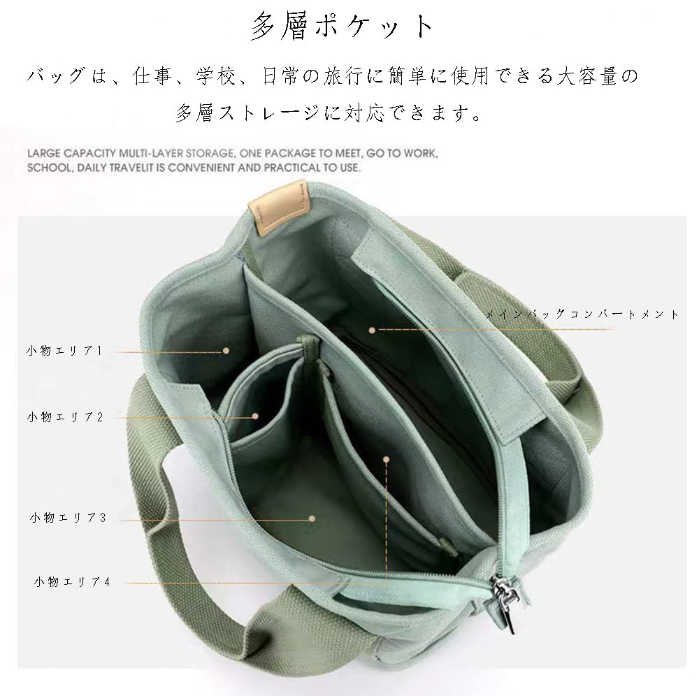 [SBRNMAA] Small Divided Tote Bag for Women, Large Capacity, Solid Canvas, Mini Tote Bag, Mini Bag, Diaper Bag, Lunch Bag, Handbag, Freestanding,