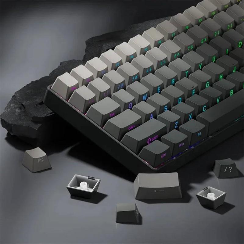 Keycap Set Side Engraved Gradient Color 134 Keys Pbt Double Sided Printed Shiny Backlit Keycaps For Mechanical Keyboards