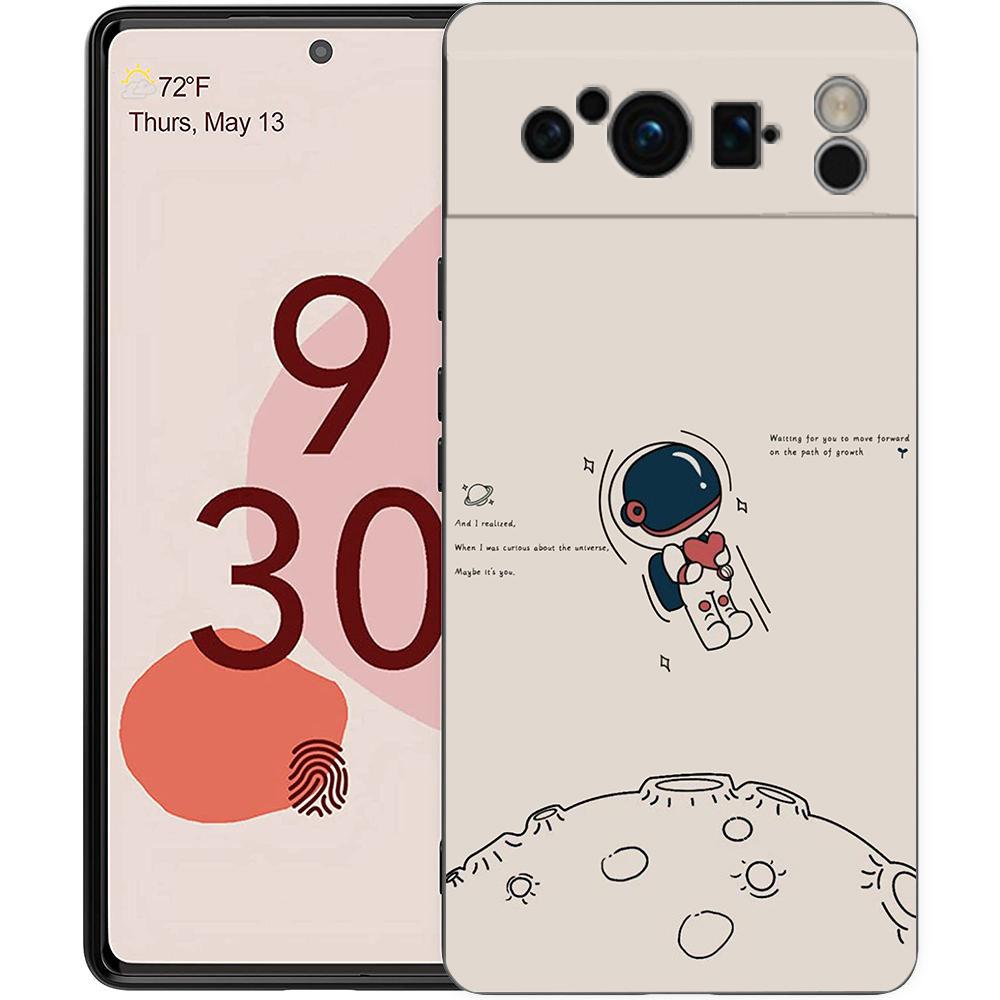

Милый чехол для телефона Астронавт для Google Pixel 9 8 9A 8A 7 7A 6 Pro XL 6A 5G Черный Мягкая задняя крышка Роскошный TPU чехол Pixel 8A