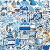 50PCS Blue Winter Stickers Scrapbooking Laptop Graffiti Room Community Art Picture Diary Fashion Phone Fun Christmas Sticker