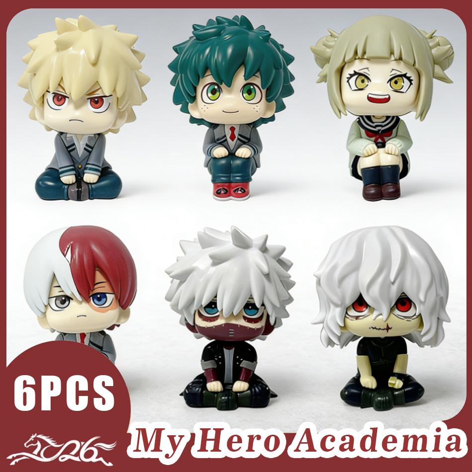Bestselling My Superhero Academia Q-Version Figurine Tomura Shigaraki Izuku Midoriya Katsuki Bakugo Cute Pvc Action Figurine Model Plaything