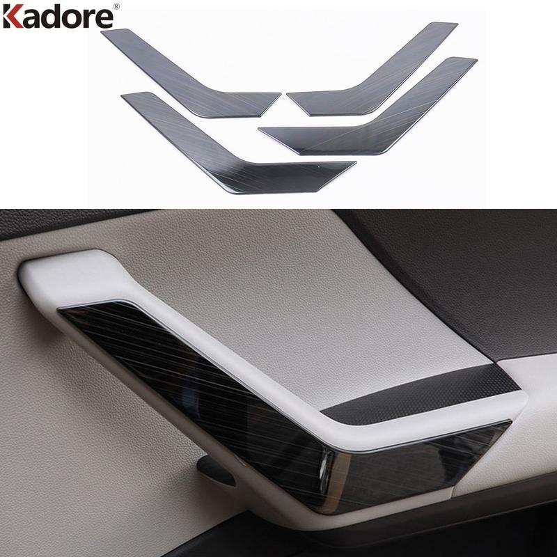For Volkswagen VW T-cross Tcross 2018 Steel Car Inner Door Handrail Handle Armrest Cover Trim Strips