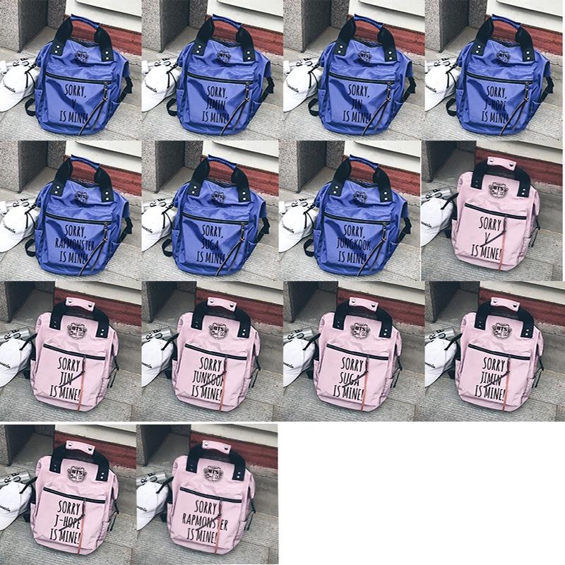 Adorable Kpop Bts Backpack Cute Shoulder Bag With Solid Pattern For School Essentials