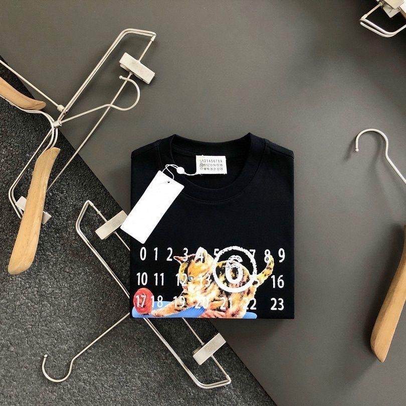 2025 Frühling und Sommer Magila Stil Katze Buchstaben Druck Kurzarm T-Shirt Herren und Damen gleich Nische trendiges Oberteil