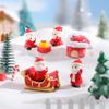 Ornamente de Crăciun din Rășină Figurine Drăguțe cu Moș Crăciun Micro Peisaj Cadou pentru Acvariu